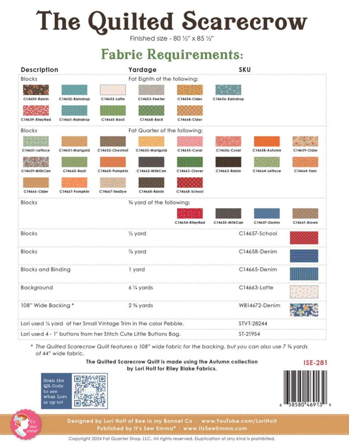 The Quilted Scarecrow Pattern Book